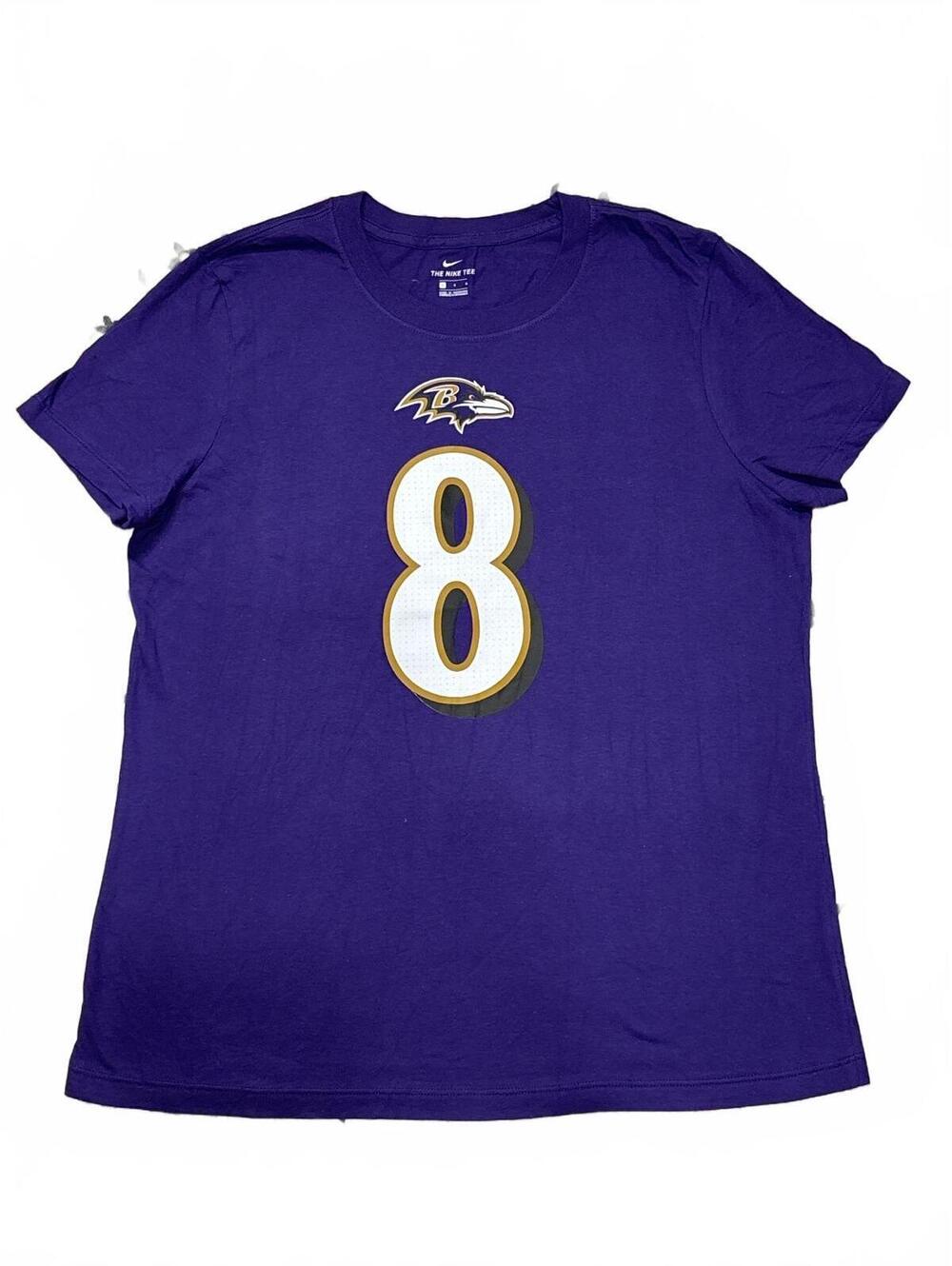 Nike Baltimore Ravens Lamar Jackson #8 Purple T-Shirt Large